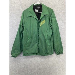 BRIXTON Men's Windbreaker Jacket Long Sleeve Snap Button Green Size Small